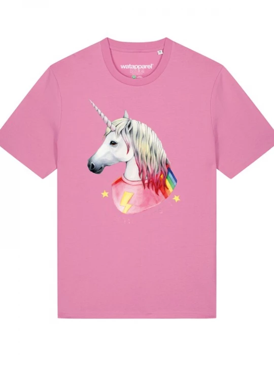 Foto van product Watapparel Shirt 'Flash, the unicorn' gemengde kleuren / eosine