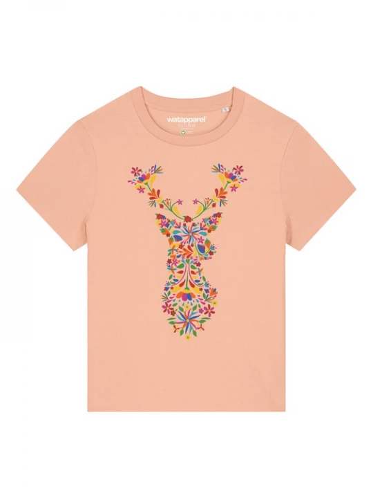 Foto van product Watapparel Shirt 'Floral Deer' gemengde kleuren / abrikoos