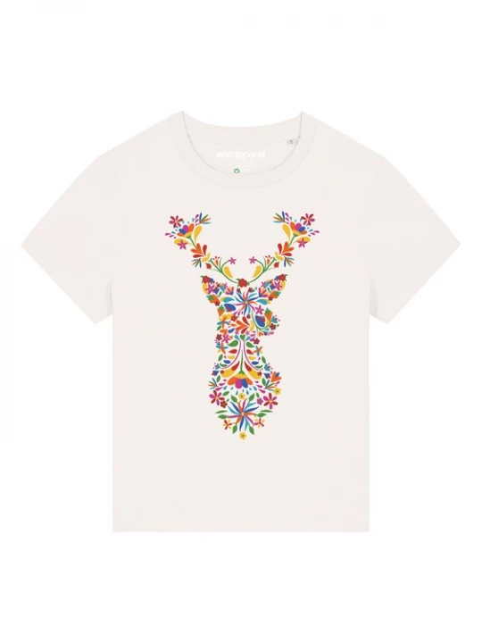 Foto van product Watapparel Shirt ' Floral Deer ' gemengde kleuren / wit