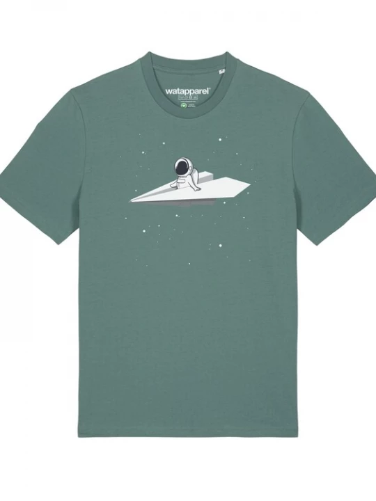 Foto van product Watapparel Shirt 'Fly me to the moon' groen / wit
