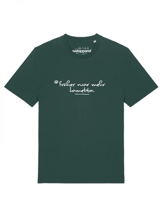 Foto van product Watapparel Shirt 'Früher War Mehr Lametta' donkergroen / wit