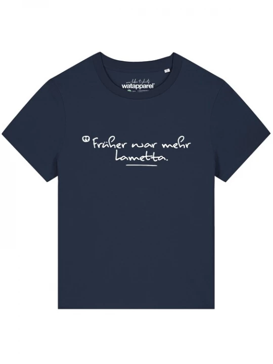 Foto van product Watapparel Shirt 'Früher War Mehr Lametta' navy / wit