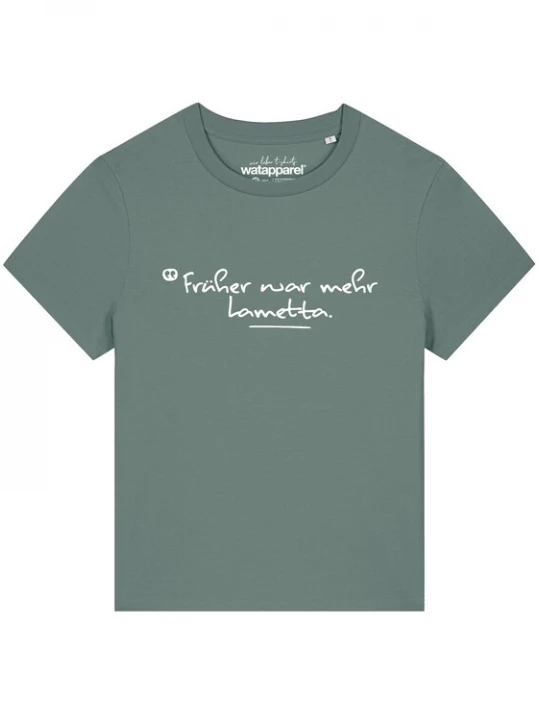 Foto van product Watapparel Shirt 'Früher War Mehr Lametta' riet / wit