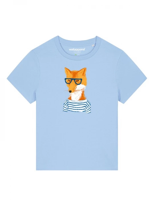 Foto van product Watapparel Shirt ' Fuchs ' lichtblauw / oranje / zwart / wit