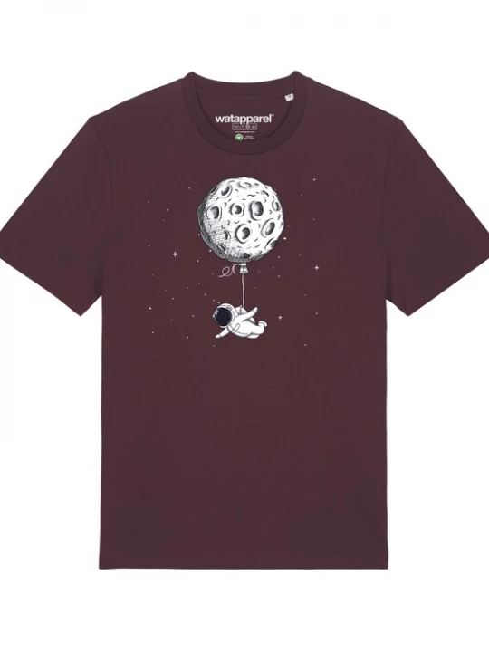 Foto van product Watapparel Shirt 'Funny Spaceman' bordeaux / zwart / wit
