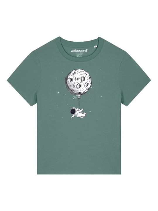 Foto van product Watapparel Shirt 'Funny Spaceman' groen / zwart / wit