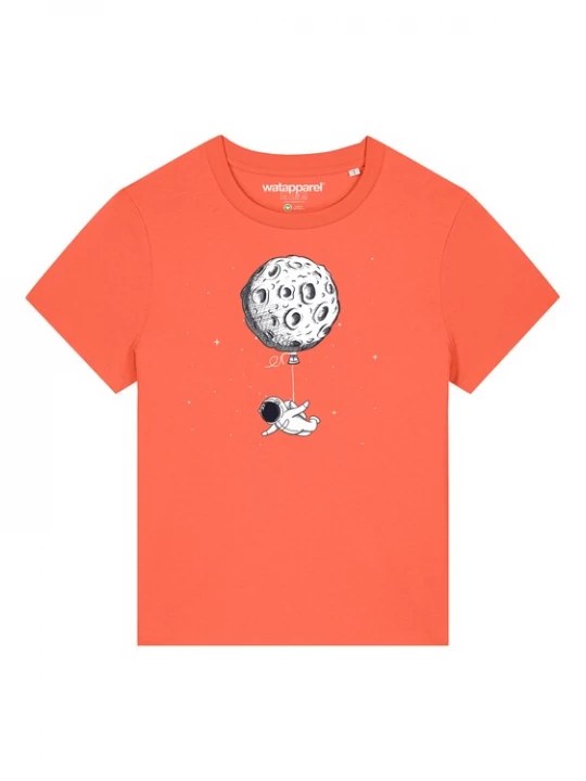 Foto van product Watapparel Shirt 'Funny Spaceman' oranje / zwart / wit
