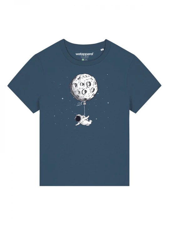 Foto van product Watapparel Shirt ' Funny Spaceman ' petrol / zwart / wit
