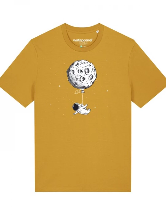 Foto van product Watapparel Shirt 'Funny Spaceman' safraan / zwart / wit