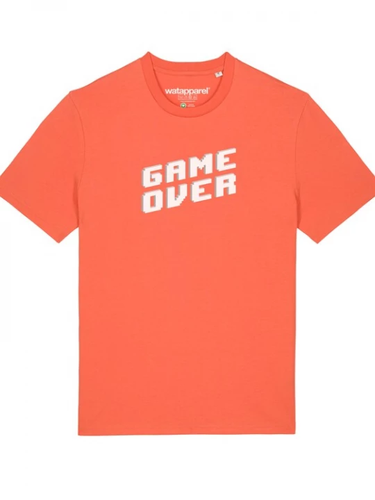 Foto van product Watapparel Shirt 'Game Over' oranje / wit