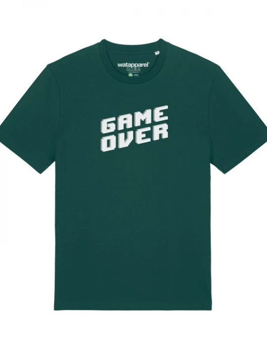 Foto van product Watapparel Shirt 'Game Over' zilvergrijs / lichtgrijs / donkergroen