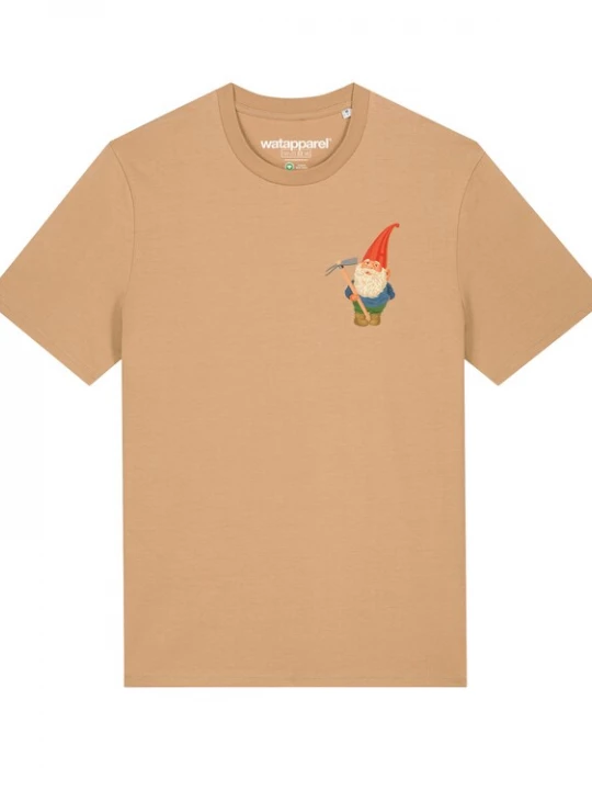 Foto van product Watapparel Shirt ' Gartenzwerg ' beige / lichtbruin / rood / wit