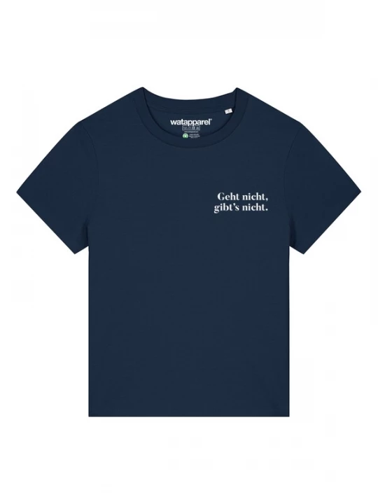 Foto van product Watapparel Shirt 'Geht Nicht Gibts Nicht' donkerblauw / wit