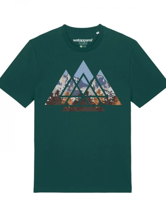 Foto van product Watapparel Shirt 'Geometric Landscape' donkergroen / gemengde kleuren