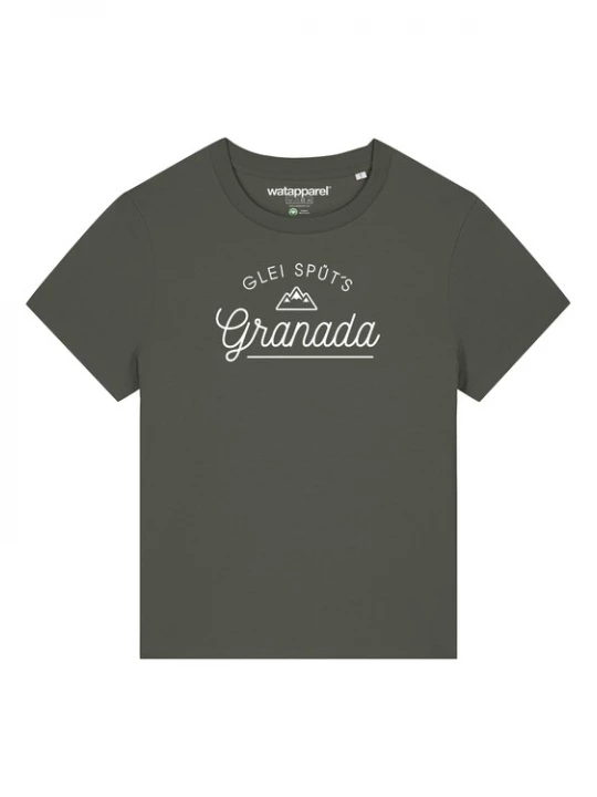Foto van product Watapparel Shirt ' Glei Spüt's Granada ' kaki / wit