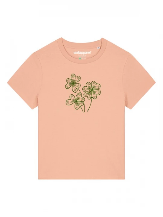 Foto van product Watapparel Shirt 'Glücksklee' groen / perzik