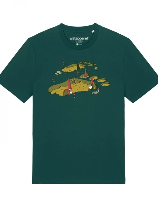 Foto van product Watapparel Shirt 'Gnome Footprint' groen / rood / wit
