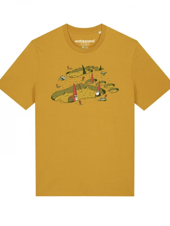 Foto van product Watapparel Shirt 'Gnome Footprint' oker / groen / rood / wit