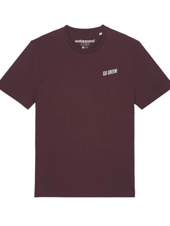 Foto van product Watapparel Shirt 'Go Green' donkerrood / wit