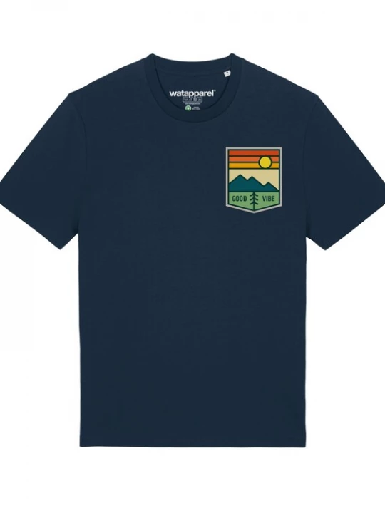Foto van product Watapparel Shirt ' Good Vibe ' donkerblauw / gemengde kleuren