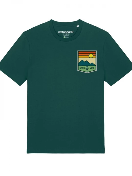 Foto van product Watapparel Shirt 'Good Vibe' geel / donkergroen / oranje / rood
