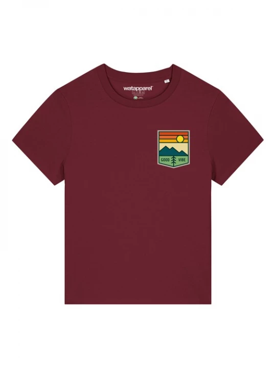 Foto van product Watapparel Shirt ' Good Vibe ' gemengde kleuren / bordeaux