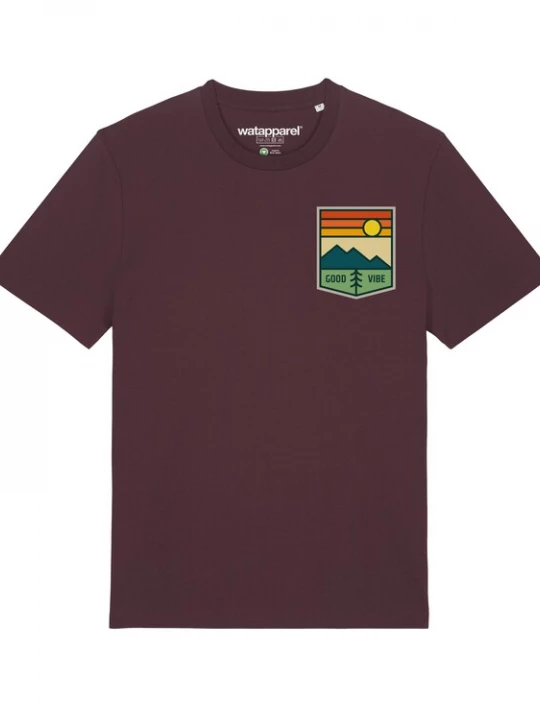 Foto van product Watapparel Shirt ' Good Vibe ' gemengde kleuren / donkerrood