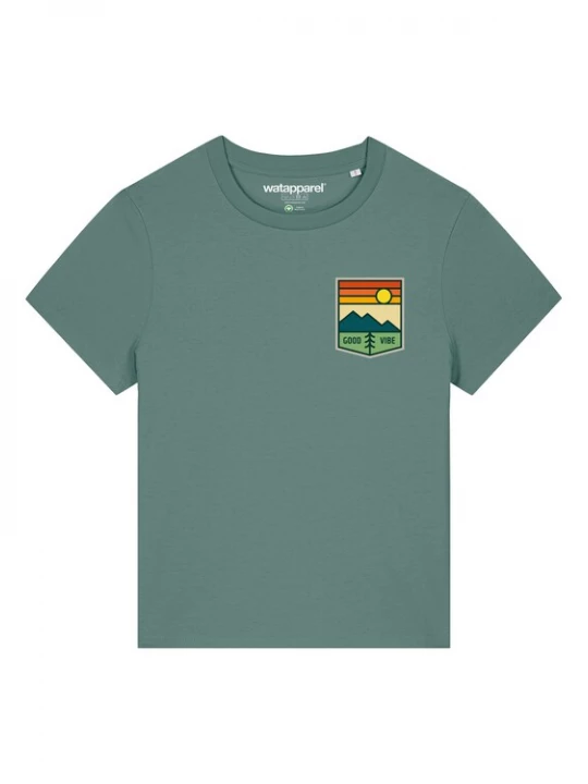 Foto van product Watapparel Shirt ' Good Vibe ' groen / gemengde kleuren