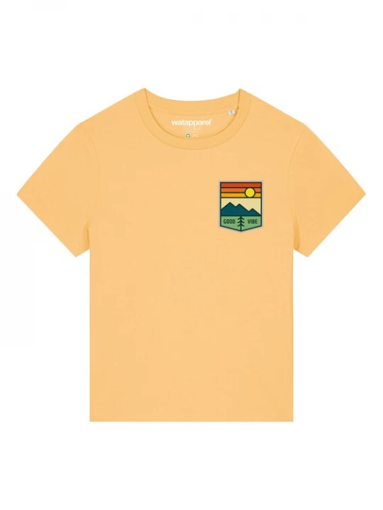 Foto van product Watapparel Shirt 'Good Vibe' lichtgeel / gemengde kleuren