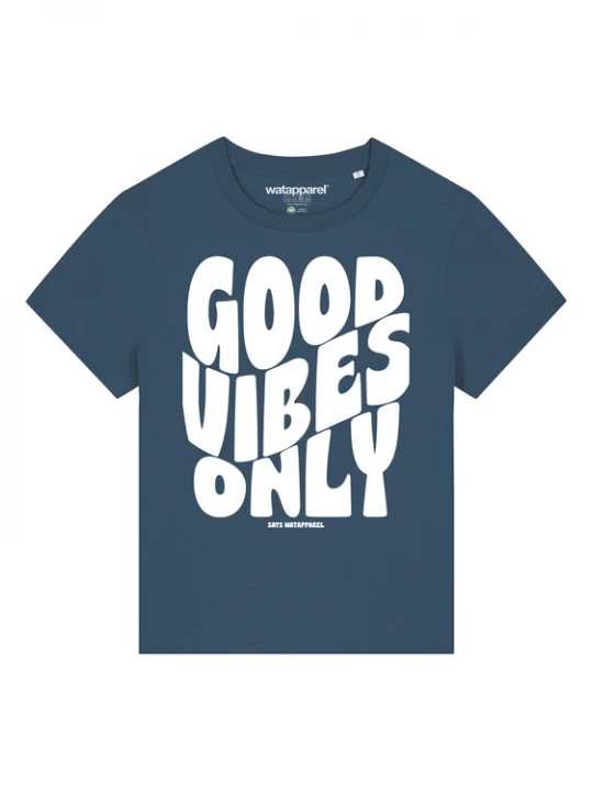 Foto van product Watapparel Shirt 'Good vibes only' donkerblauw / wit