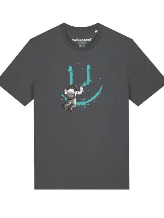 Foto van product Watapparel Shirt 'Graffiti Astronaut' cyaan blauw / antraciet