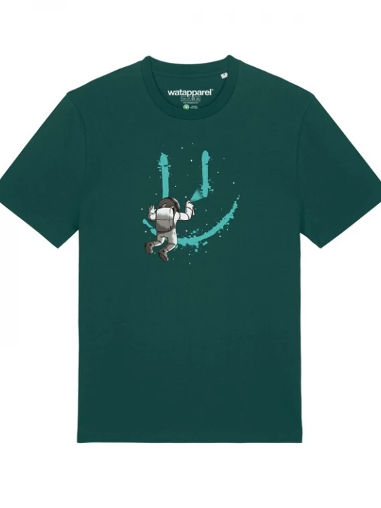 Foto van product Watapparel Shirt ' Graffiti Astronaut ' donkergroen / gemengde kleuren