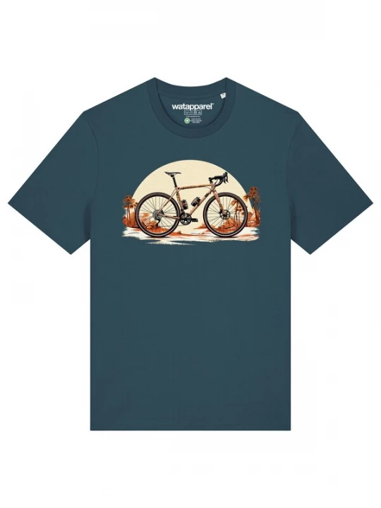 Foto van product Watapparel Shirt 'Gravelbike' ecru / petrol / donkeroranje / zwart