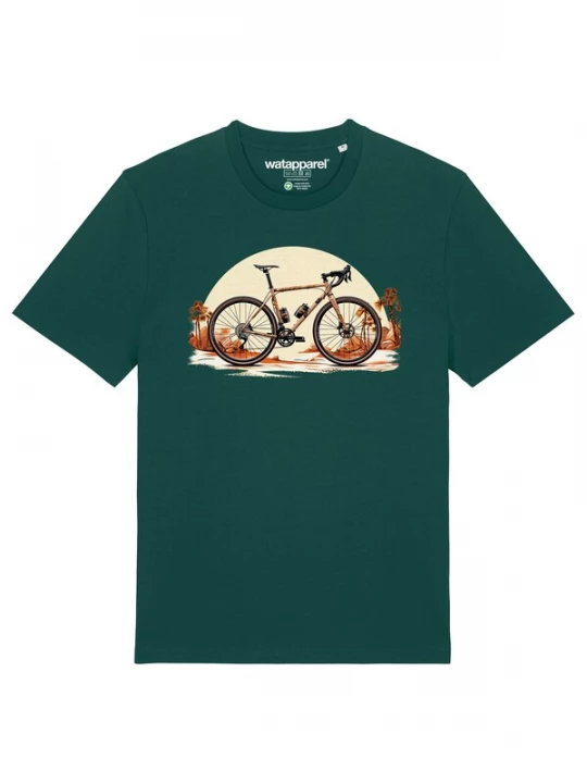 Foto van product Watapparel Shirt 'Gravelbike' ivoor / karamel / brokaat / smaragd