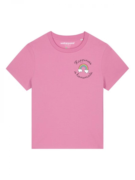 Foto van product Watapparel Shirt ' Happiness is homemade ' gemengde kleuren / rosa