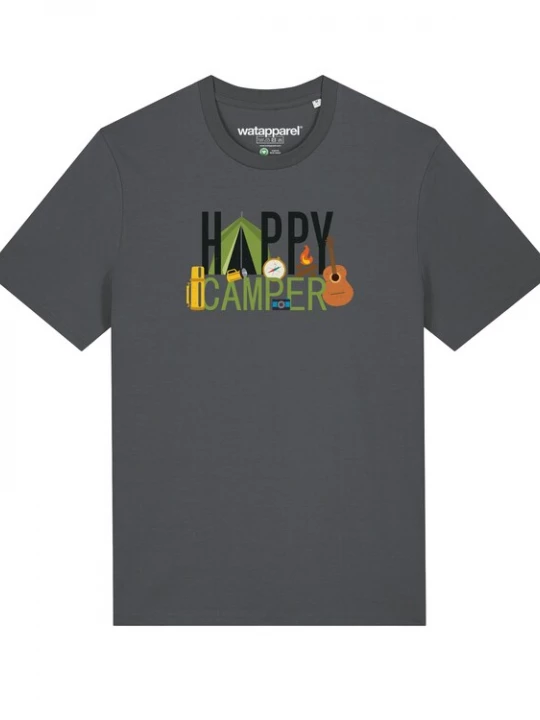 Foto van product Watapparel Shirt 'Happy Camper' antraciet / gemengde kleuren