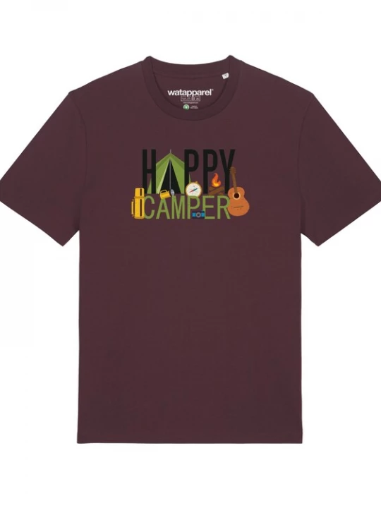Foto van product Watapparel Shirt 'Happy Camper' gemengde kleuren / donkerrood