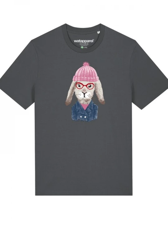 Foto van product Watapparel Shirt ' Hase ' antraciet / gemengde kleuren