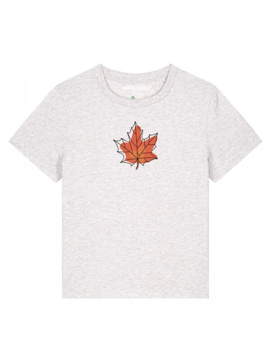 Foto van product Watapparel Shirt 'Herbst' lichtgrijs / oranje / kreeft / zwart