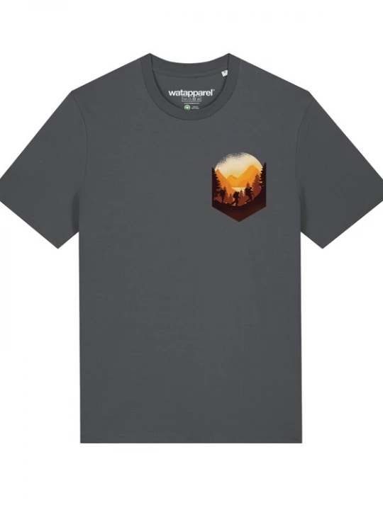 Foto van product Watapparel Shirt ' Hiking in the mountains ' antraciet / gemengde kleuren