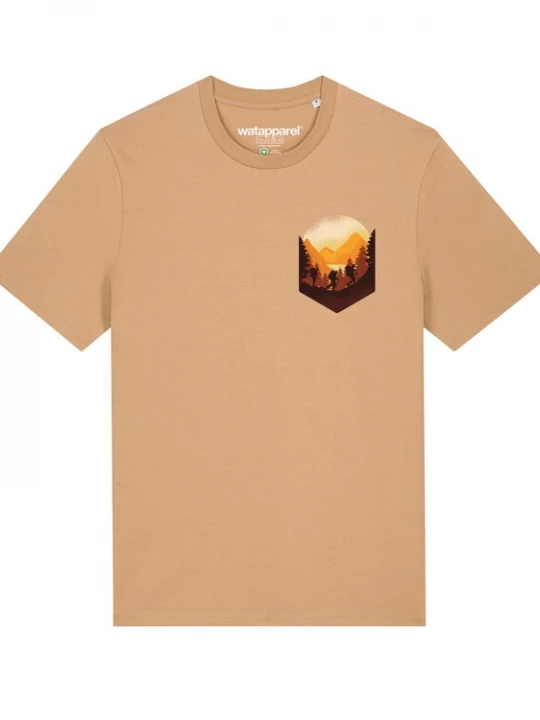 Foto van product Watapparel Shirt 'Hiking in the mountains' beige / bruin / oranje
