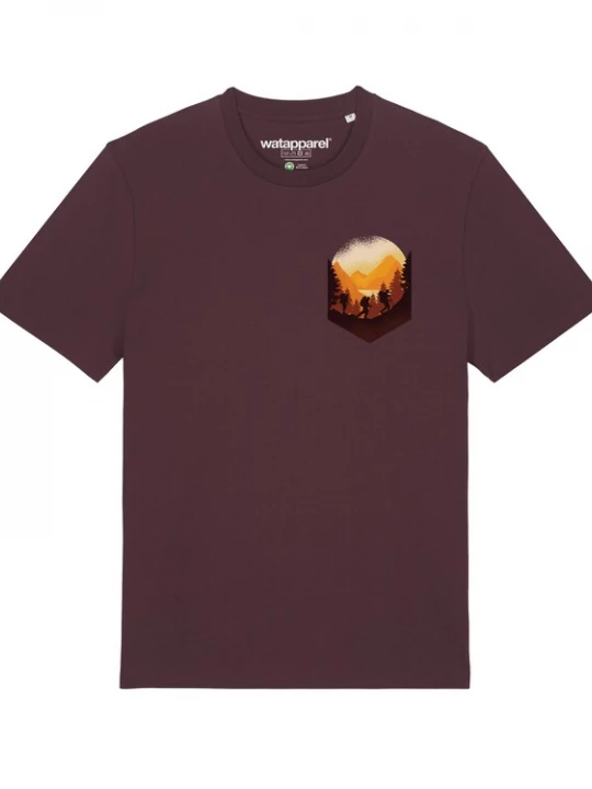 Foto van product Watapparel Shirt 'Hiking in the mountains' gemengde kleuren / bordeaux