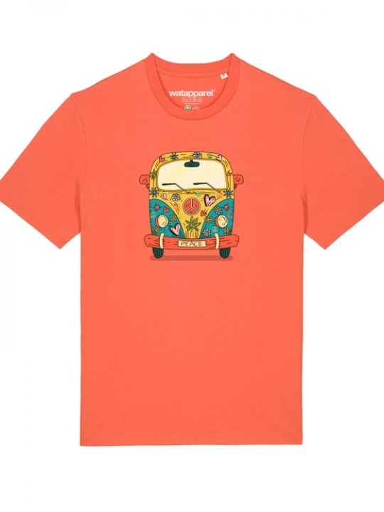Foto van product Watapparel Shirt ' Hippies Bus ' gemengde kleuren / oranje