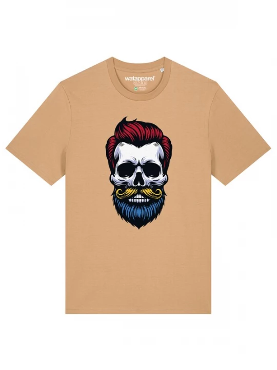 Foto van product Watapparel Shirt 'Hipster Skull' beige / blauw / zwart / wit