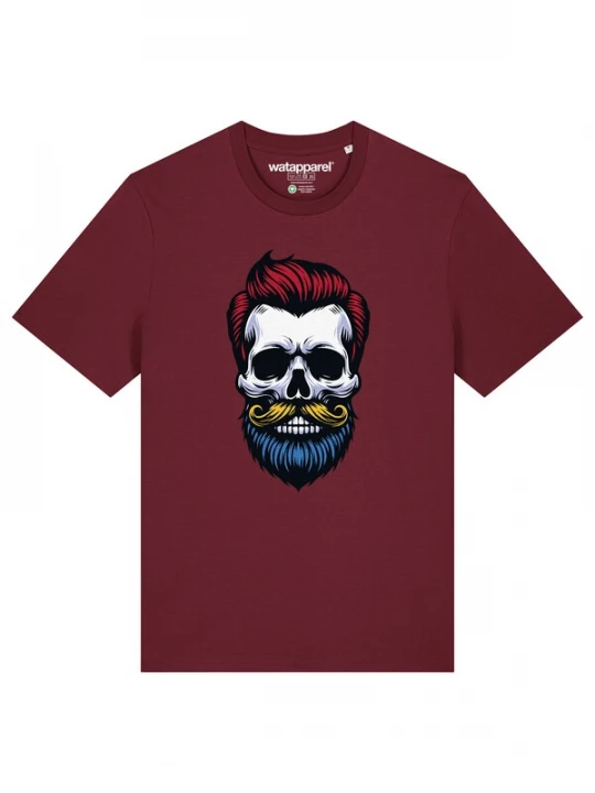 Foto van product Watapparel Shirt 'Hipster Skull' bordeaux