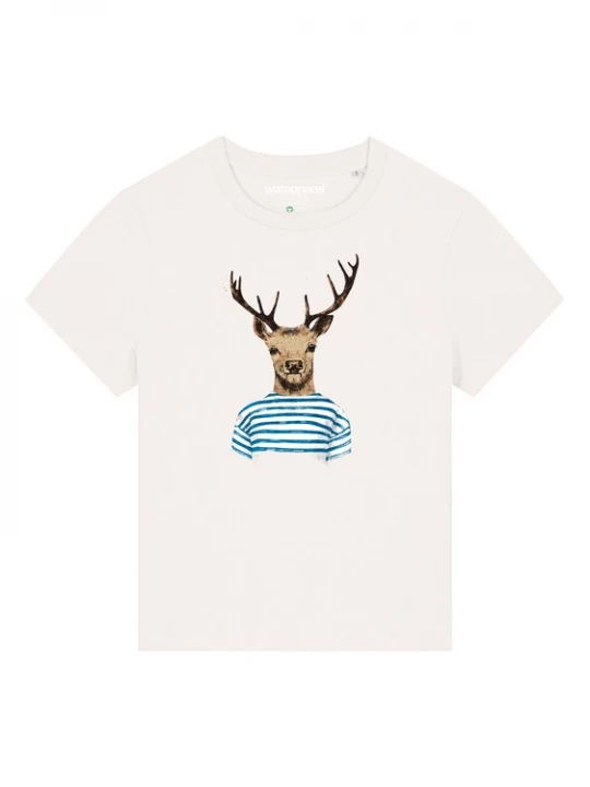 Foto van product Watapparel Shirt ' Hirsch ' gemengde kleuren / wit