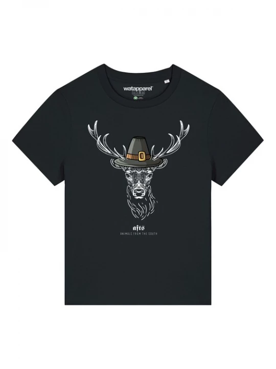 Foto van product Watapparel Shirt 'Hirsch' grijs / groen / zwart / wit