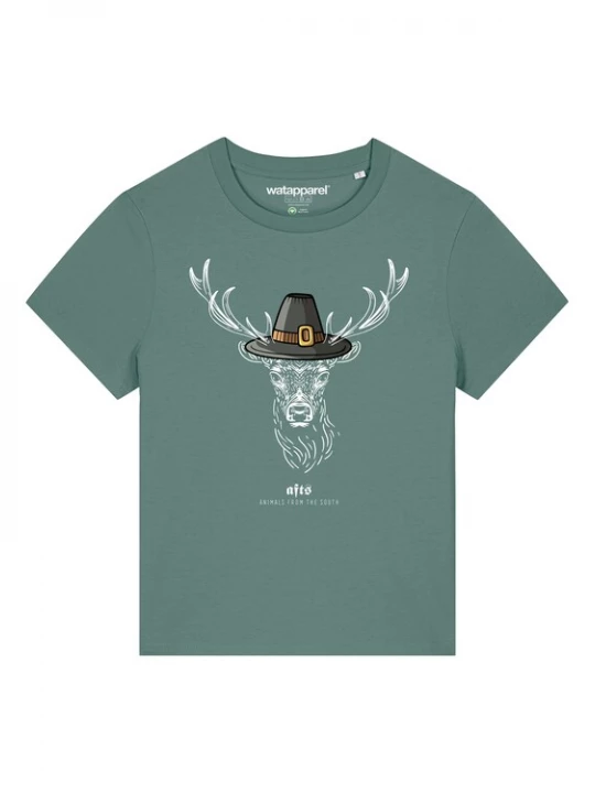Foto van product Watapparel Shirt ' Hirsch ' groen / gemengde kleuren