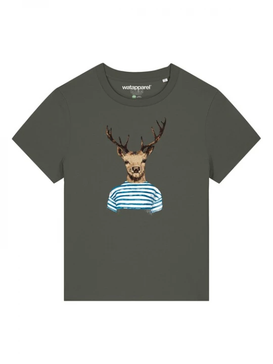 Foto van product Watapparel Shirt 'Hirsch' kaki / gemengde kleuren