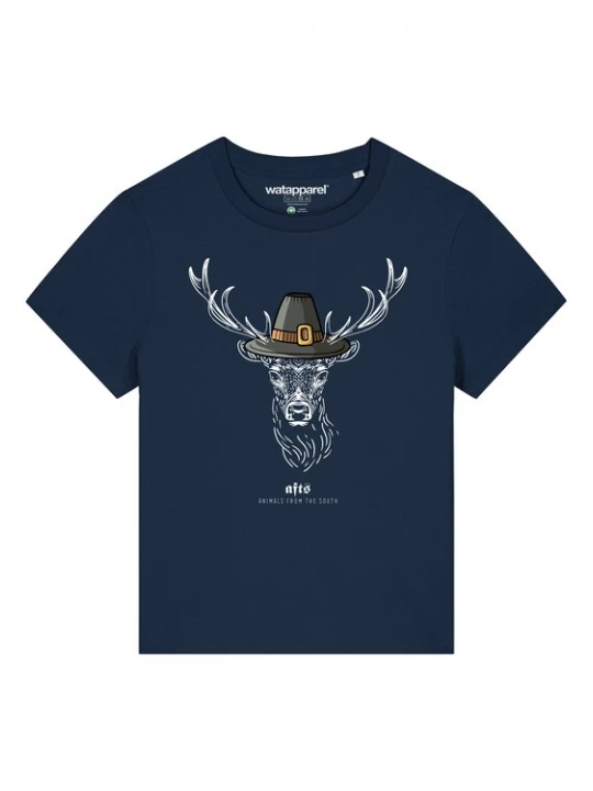 Foto van product Watapparel Shirt ' Hirsch ' navy / gemengde kleuren